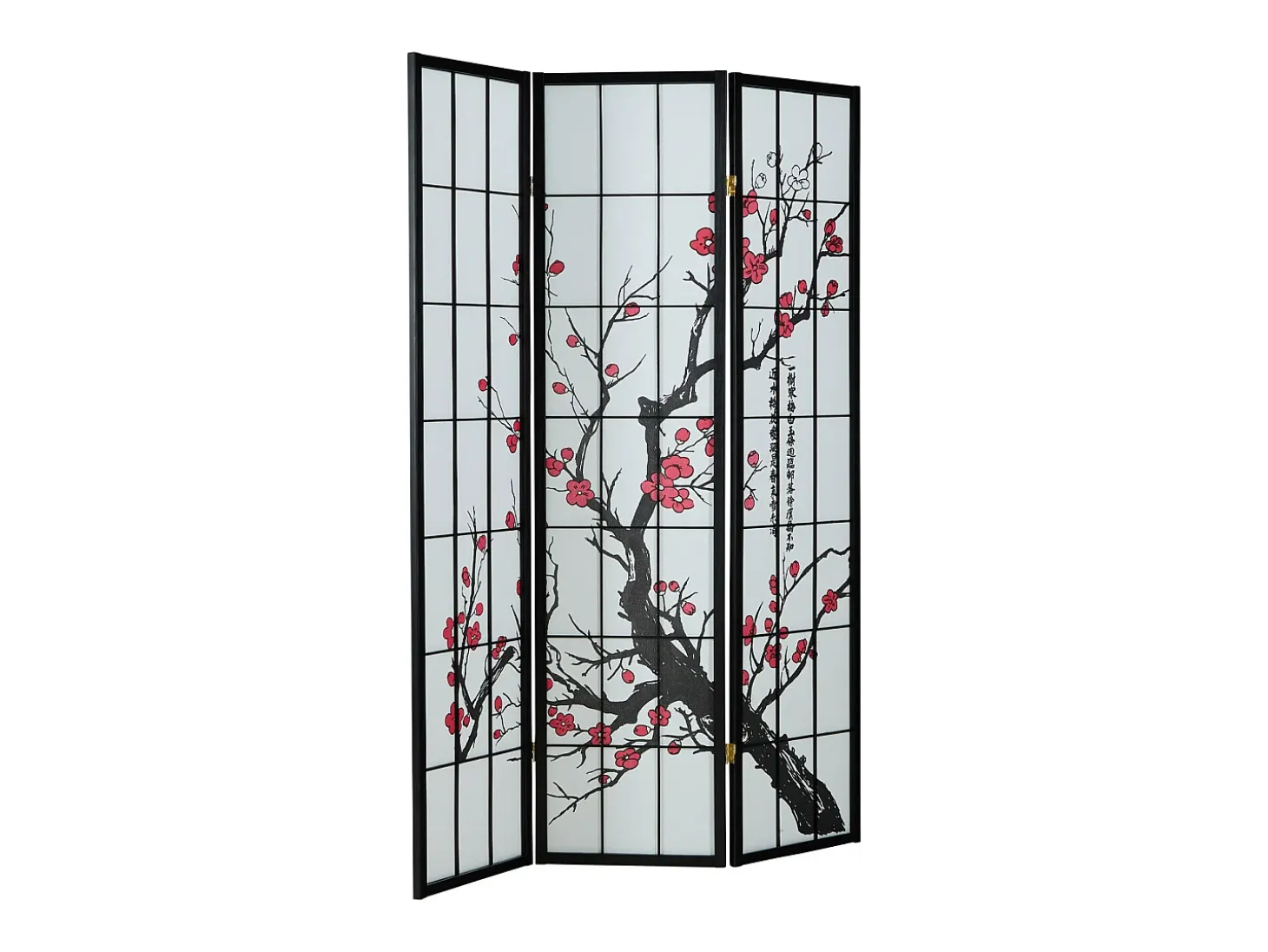 Separador de ambiente 179x132x2 cm negro Shoji