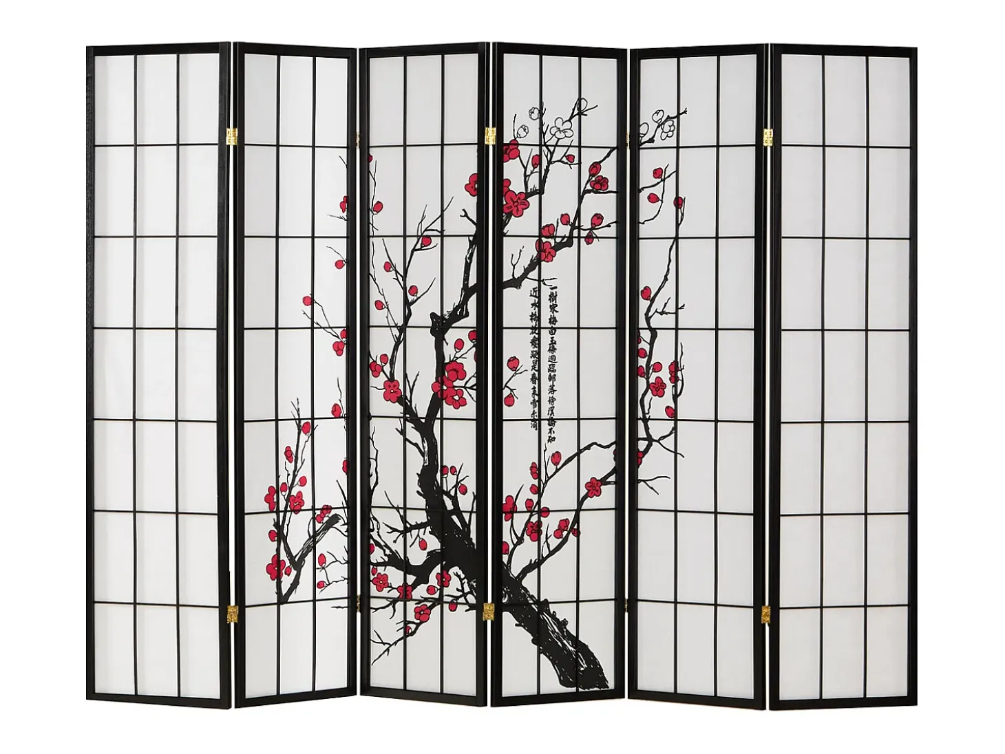 Separador de ambiente 179x264x2 cm negro Shoji