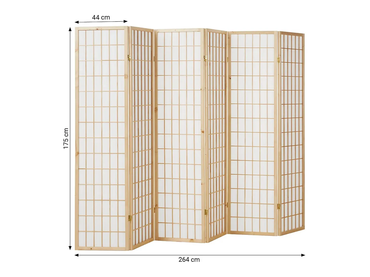 Separador de ambiente 175x264x2.2 cm marrón claro Shoji