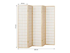 Separador de ambientes 220x175x2.2 cm natural Shoji