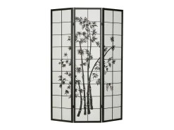Separador de ambientes 132x2x179 cm negro Shoji