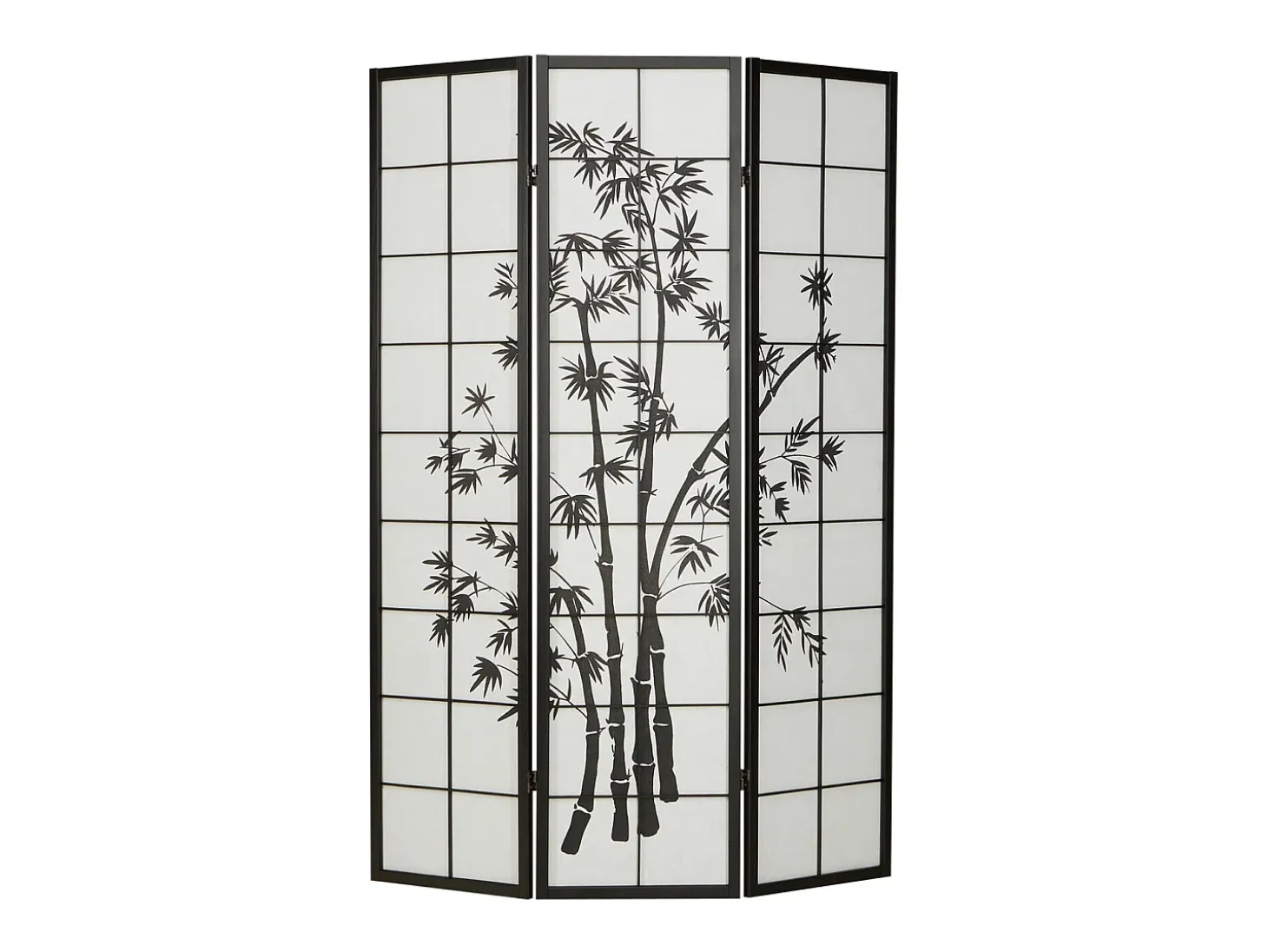 Separador de ambientes 132x2x179 cm negro Shoji