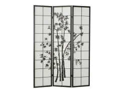 Separador de ambientes 132x2x179 cm negro Shoji