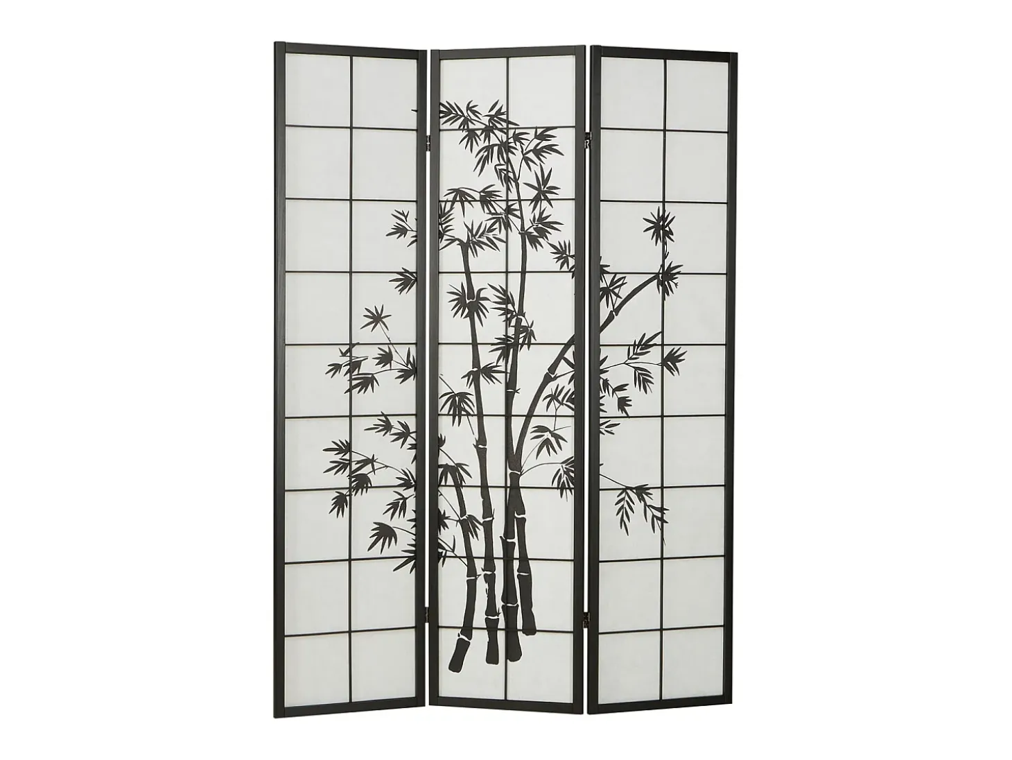 Separador de ambientes 132x2x179 cm negro Shoji
