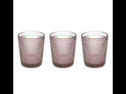 Set 3 Vasos Cyclamen 300 cc Diamante Cyclamen en cristal rosa
