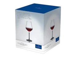 Set de 4 copas de vino tinto de cristal transparente/negro 470 ml, Manufacture Rock