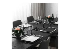 Set de 4 copas de vino tinto de cristal transparente/negro 470 ml, Manufacture Rock
