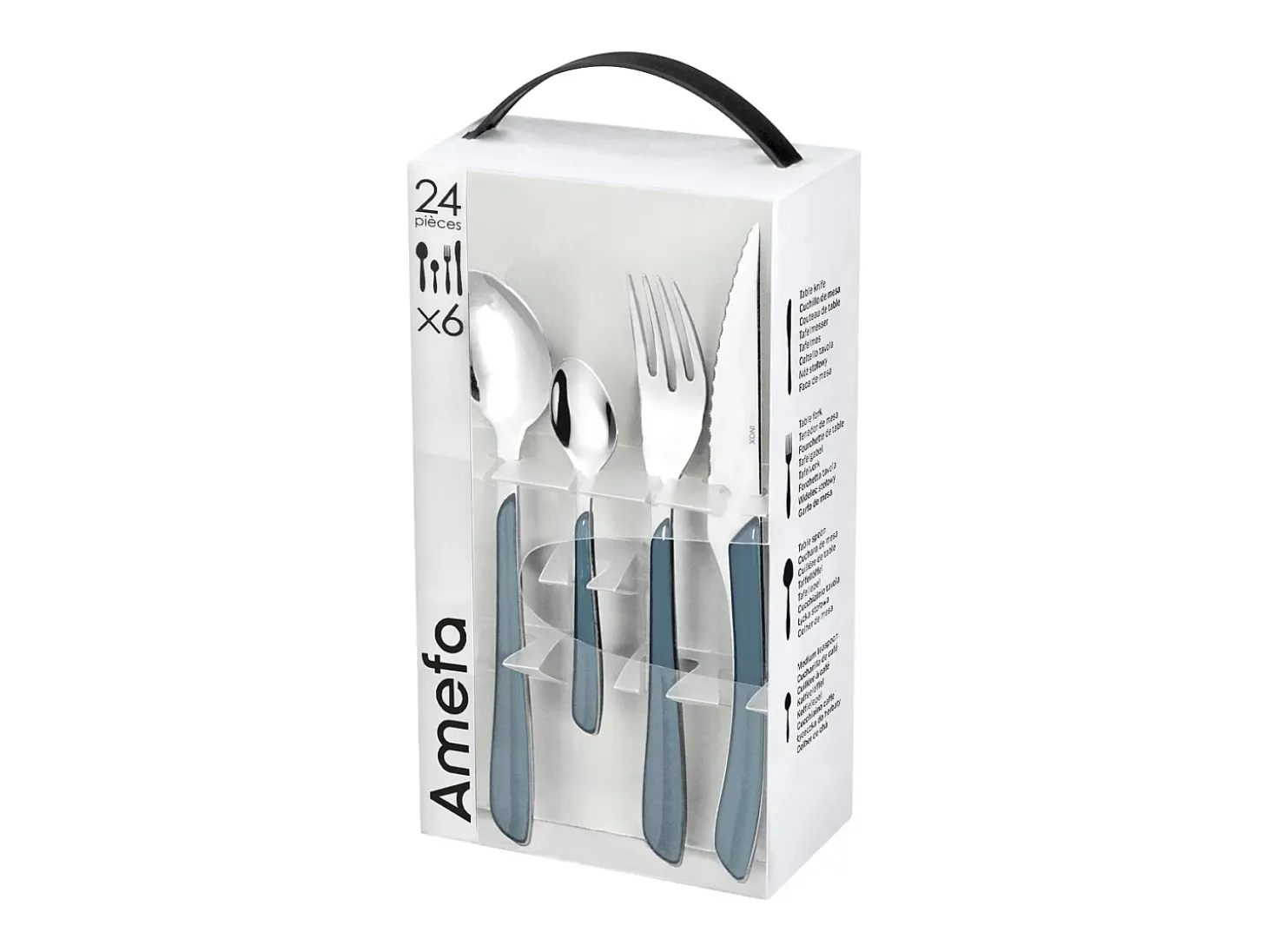 Set de 24 cubiertos Eclat Amefa acero inoxidable azul