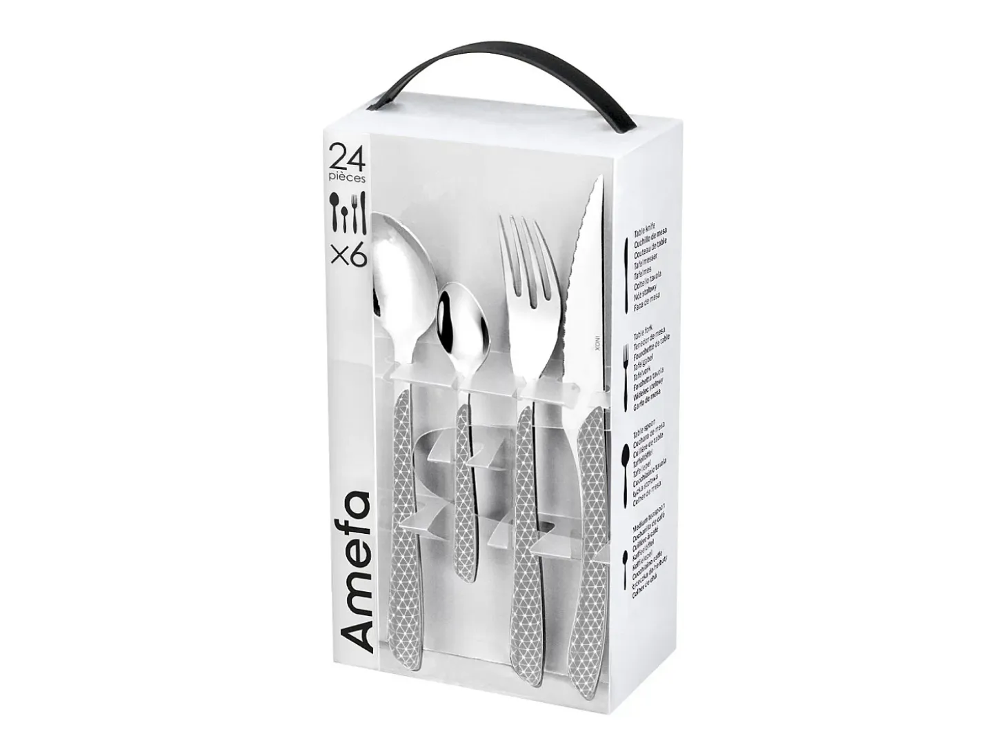 Set de 24 cubiertos Geo Amefa acero inoxidable gris