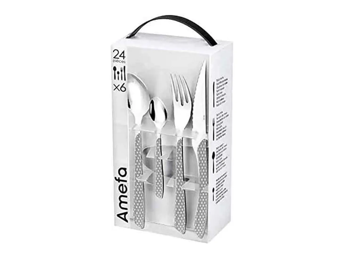 Set de 24 cubiertos Geo Amefa acero inoxidable gris