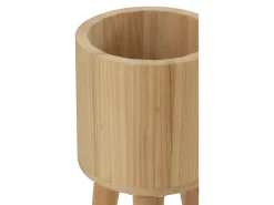 Set de 3 macetas de madera natural 27x27x50 cm