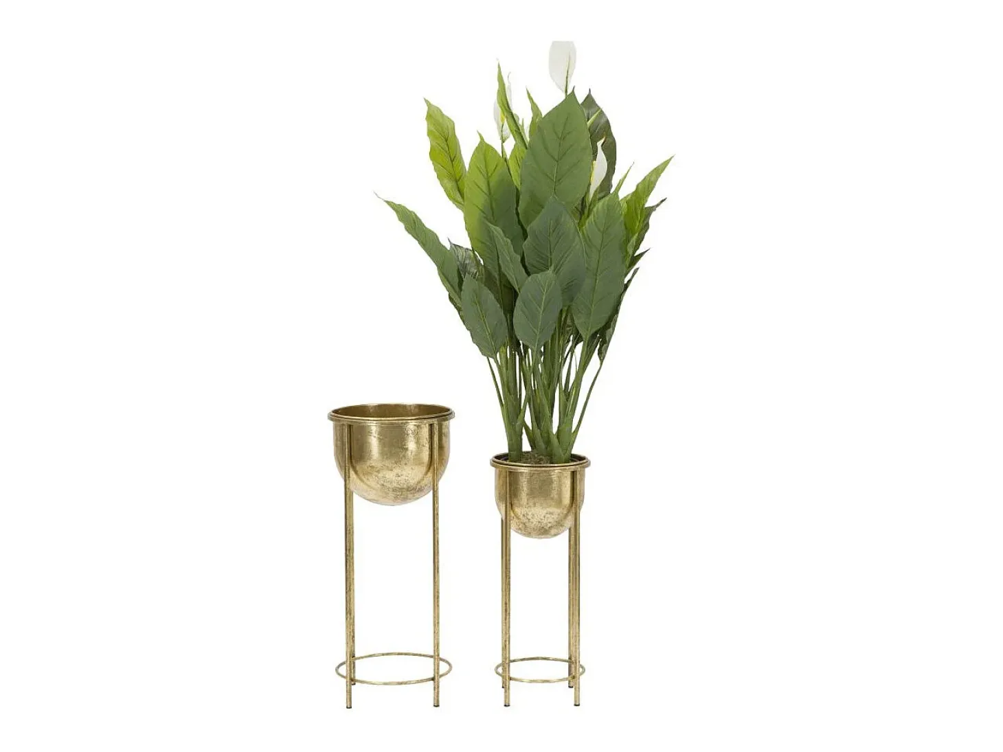 Set de 2 maceteros metálicos dorados Lumai para plantas