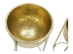 Set de 2 maceteros metálicos dorados Lumai para plantas