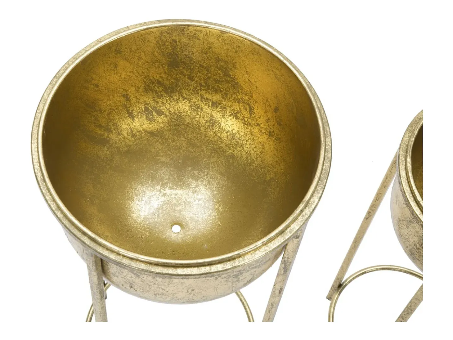Set de 2 maceteros metálicos dorados Lumai para plantas