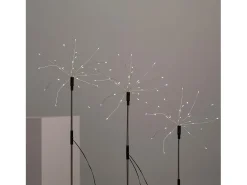 Set de 3 Pinchos LED Exterior Solar Diente de Leon 3000K Blanco Cálido