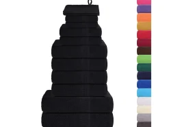 Set de 12 toallas Ariel 360 gramos algodón negro
