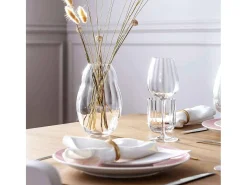 Set de 4 vasos de agua de cristal transparente 250 ml, Rose Garden