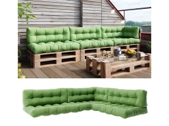 Set de cojines para paletas verde 120x80x15 flocken