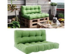 Set de cojines para paletas verde 120x15x80 flocken