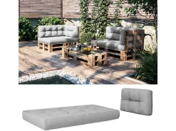 Set de cojines para paletas gris 120x80x15