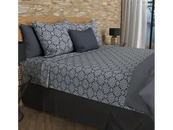 Set de sábanas de algodón 57 hilos 260x300 cm ESMERALDA marine