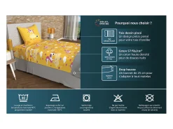 Set de sábanas 180x290 cm LISOcornios amarillos, 100% algodón 57 hilos/cm2