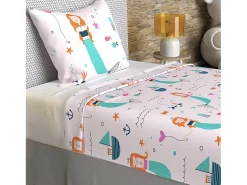 Set de sábanas 180x290 cm SIRENES rosa, 100% algodón 57 hilos/cm2
