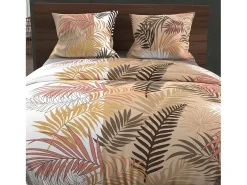 Set funda edredón de algodón 57 hilos 240x220 cm JUNGLE white