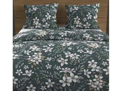 Set funda nórdica de algodón 57 hilos 240x220 cm MANON verde