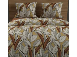 Set funda nórdica de algodón 57 hilos 240x220 cm mostaza TOGO