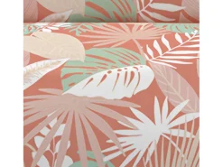 Set funda nórdica de algodón 57 hilos 240x220 cm TANZANIA coral