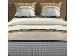 Set funda nórdica de algodón 57 hilos 260x240 cm THALES mostaza