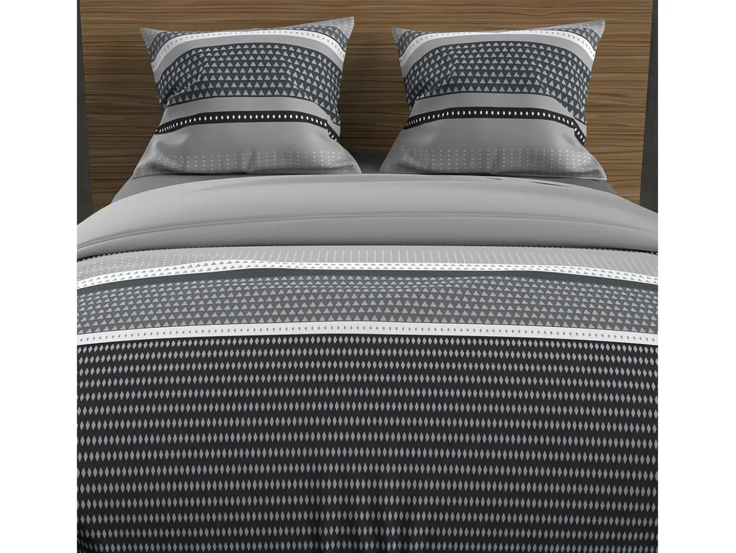 Set funda nórdica de algodón 57 hilos 240x220 cm THALES gris