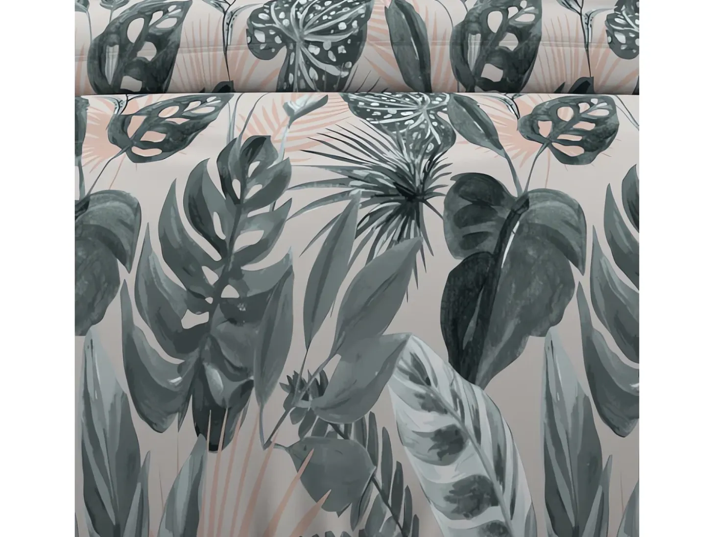 Set funda nórdica de algodón 57 hilos 240x220 cm TROPIC green