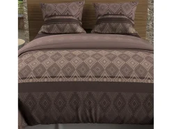 Set funda nórdica de algodón 57 hilos 260x240 cm ETHNO castaño