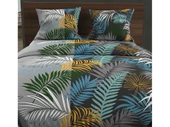 Set funda nórdica de algodón 57 hilos 240x220 cm JUNGLE blue