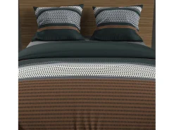 Set funda nórdica de algodón 57 hilos 260x240 cm THALES Ladrillo
