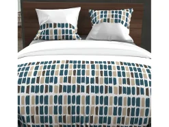 Set funda nórdica de algodón 57 hilos 260x240 cm FABIO azul