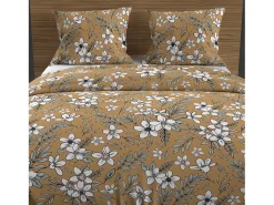 Set funda nórdica de algodón 57 hilos 260x240 cm MANON camel