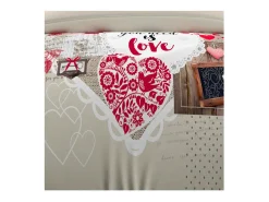 Set funda nórdica de algodón 57 Hilos 140x200 cm CORAZÓN DE INVIERNO