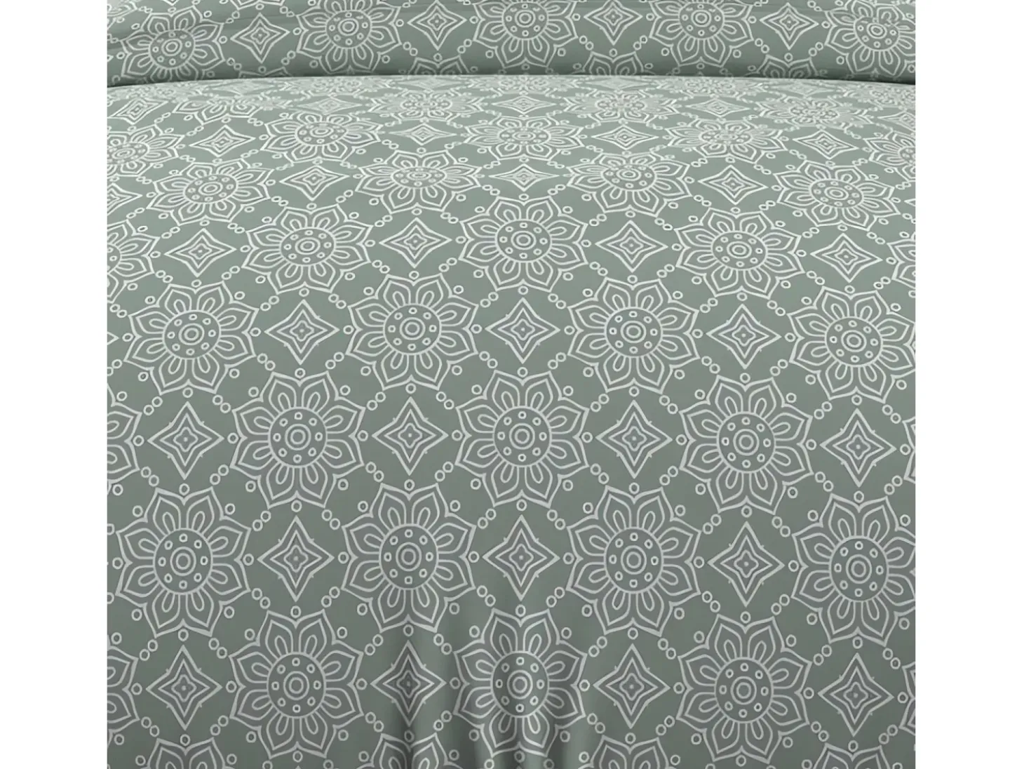 Set funda nórdica de algodón 57 hilos 140x200 cm ESMERALDA green de Ocre Sun