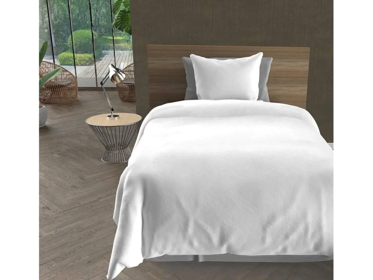 Set funda nórdica de microfibra lavada 240x220 cm BOHEME blanco, por Intemporel