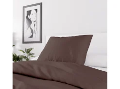 Set funda nórdica de microfibra lavada 140x200 cm BOHEME marron, por Intemporel