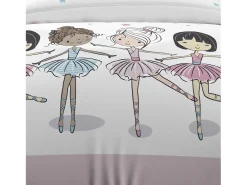 Set funda nórdica 140x200 cm DANCERS rosa, 100% algodón 57 hilos/cm2