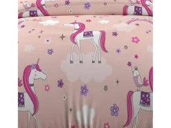 Set funda nórdica 140x200 cm LISOcornios rosas, 100% algodón 57 hilos/cm2