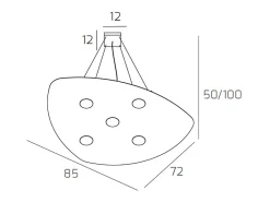 Shape Sospensione 5 Luci Bianco