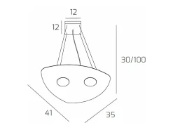 Shape Sospensione 2 Luci Grigio