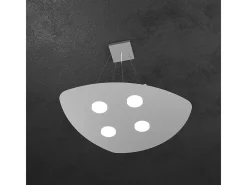 Shape Sospensione 4 Luci Grigio
