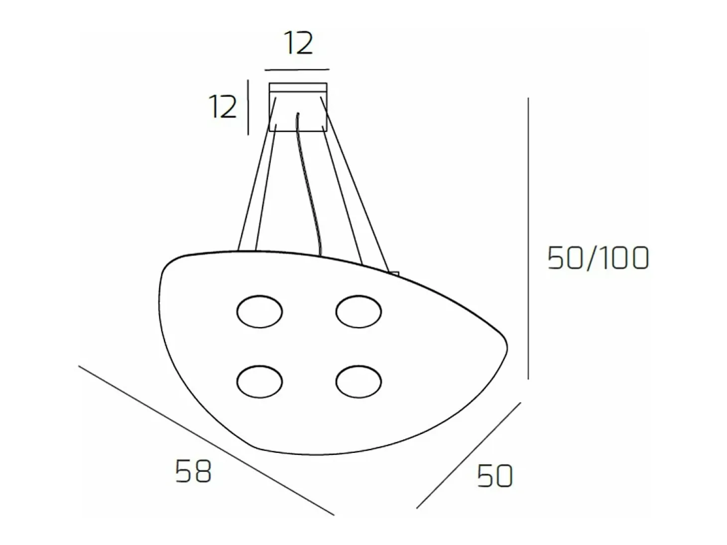 Shape Sospensione 4 Luci Sabbia