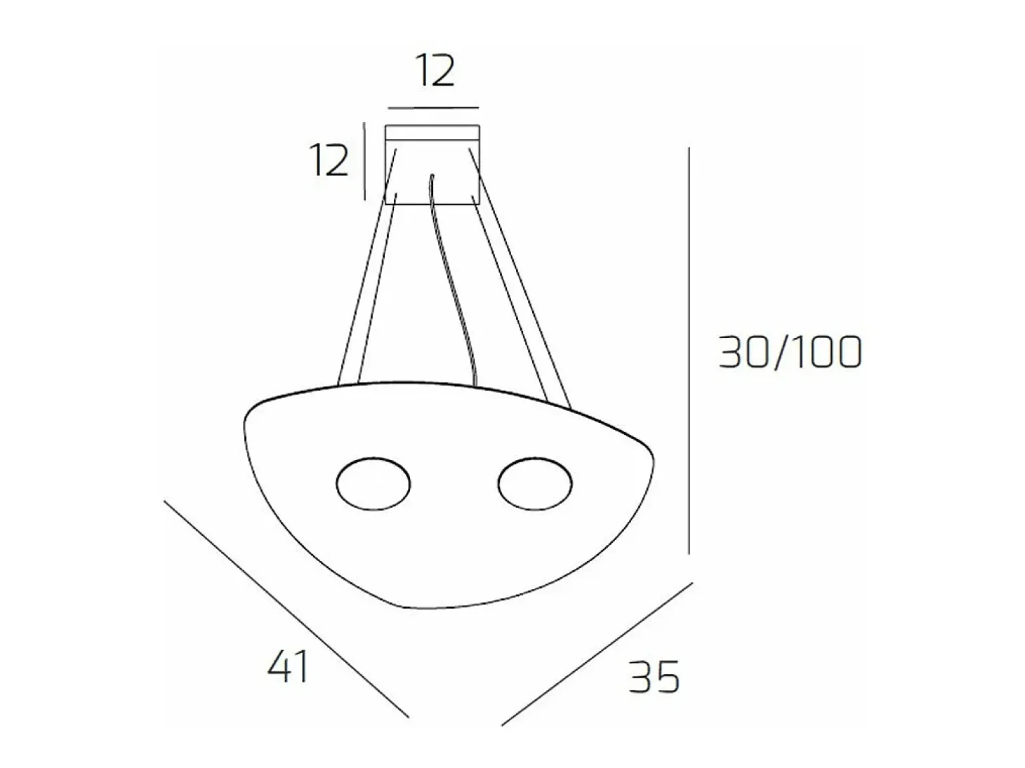 Shape Sospensione 2 Luci Sabbia